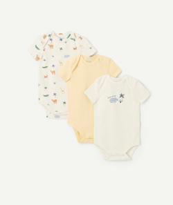 Lot de 3 bodies manches courtes bébé en coton bio thème rhinocéros - 3 M