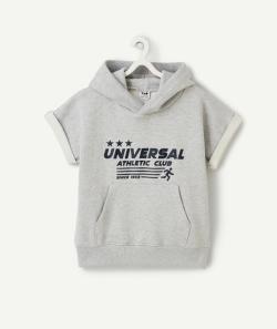 Sweat sans manches garçon coton bio gris avec message - 8 A