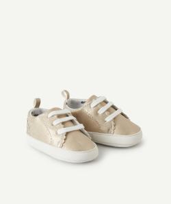 Baskets bébé fille couleur dorée avec animation lacets - 6-12 M