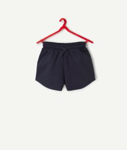 Short fille en coton bio bleu marine - XS