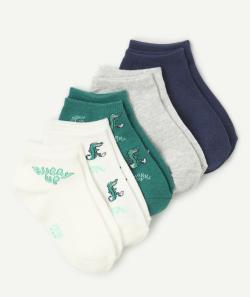 Lot de 5 paires de socquettes garçon thème croco - 24-26