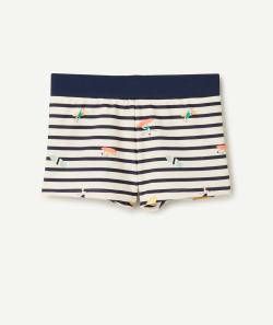 Boxer de bain garçon en fibres recyclées avec rayures et imprimés - 6 A