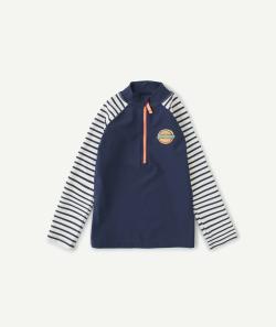 T-shirt de bain garçon anti-uv en fibres recyclées demi-zippé - 6 A