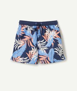 Short de bain garçon en fibres recyclé imprimé feuilles - 10 A