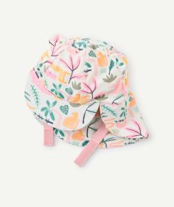 Chapeau anti-uv bébé fille en fibres recyclées et imprimé savane - 9-18M