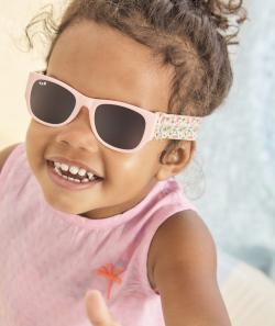 Lunettes de soleil bébé fille roses avec attache élastiquée - TU