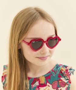 Lunettes de soleil fille coeur rose - TU