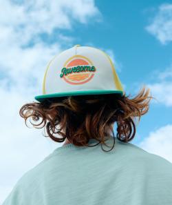Casquette garçon en coton jaune et vert avec message brodé - 8-10 A