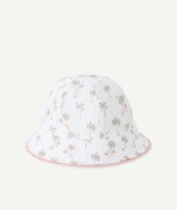 Bob bébé fille en coton blanc imprimé palmiers avec détails brodés - 9-12 M