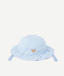 Bob bébé fille en fibres recyclées bleu et blanc avec rayures - 36 M