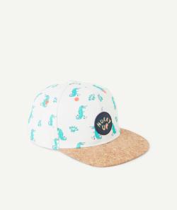 Casquette garçon blanche avec imprimé croco et effet liège - 4-6 A