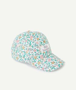 Casquette fille avec imprimé fleuri et patch brodé sunshine - 12-14 A