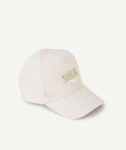 Casquette fille en coton rose pâle avec message brodé sole - 8-10 A