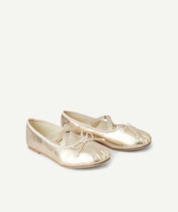 Ballerines fille couleur dorée avec noeud - 27