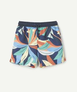Short de bain garçon en fibres recyclées imprimé coloré - 8 A