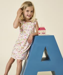 Chemise de nuit fille en coton bio imprimé à fleurs - 14 A