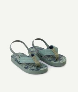 Tong garçon imprimé tropical avec entre-doigts en coton - 22-23