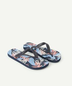 Tong garçon bleu marine imprimé tropical - 32-33
