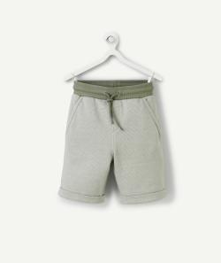 Bermuda garçon en coton bio vert avec revers - 5 A