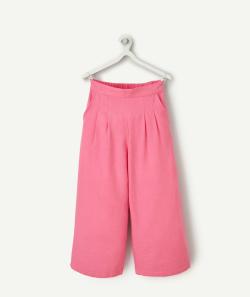Pantalon large fille en viscose responsable rose - 5 A
