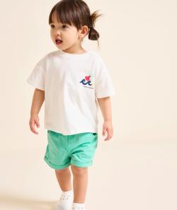 Short droit bébé fille vert - 3 M