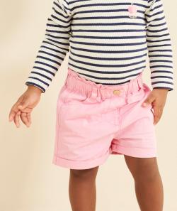 Short droit bébé fille rose - 6 M