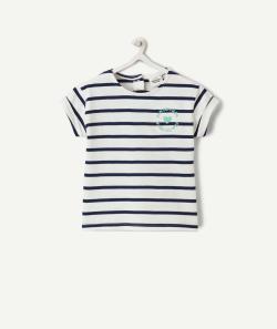 T-shirt manches courtes bébé fille en coton bio à rayures thème fan de papa - 18 M