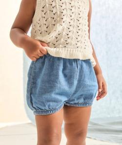 Short bébé fille effet denim bleu low impact - 24 M