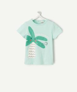 T-shirt bébé garçon en coton bio vert avec palmier et message - 3 M