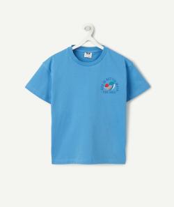 T-shirt manches courtes garçon en coton bio bleu thème surf - 4 A