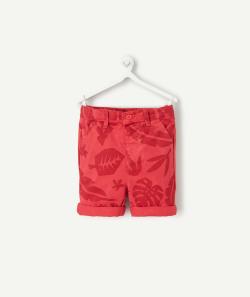 Bermuda chino bébé garçon rouge imprimé tropical - 24 M
