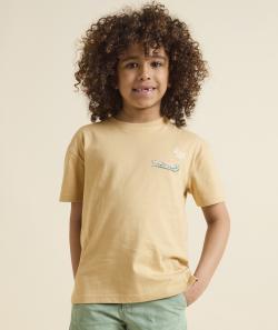 T-shirt bébé garçon en coton bio beige avec palmiers et messages florida - 4 A
