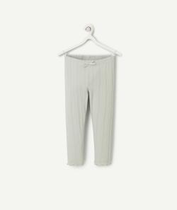 Legging court fille en coton bio vert côtelé - 6 A