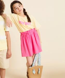 Jupe fille rose en coton bio - 14 A