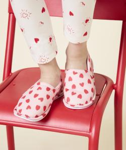 Chaussons fille rose imprimé fraises - 32-33