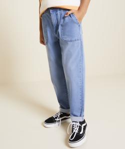 Pantalon slouchy garçon en denim low impact bleu - 12 A