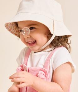 Bob bébé fille en coton écru et imprimé floral coloré - 36 M