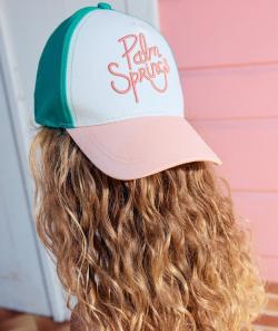 Casquette fille rose et vert avec message brodé - 8-10 A