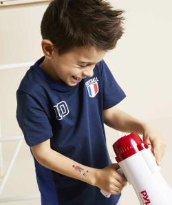T-shirt bleu marine garçon en coton bio thème foot - 5 A
