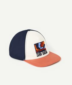 Casquette garçon bleu marine et orange avec patch coloré - 4-6 A