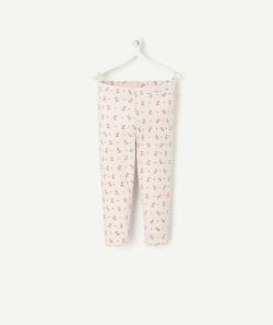 Legging bébé fille en coton bio rose pâle avec imprimé petites fleurs - 12 M