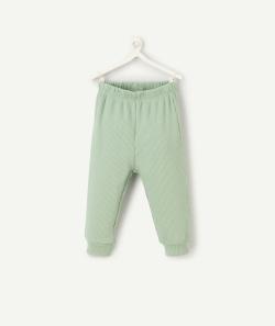 Jogging bébé garçon en coton bio vert côtelé - 24 M