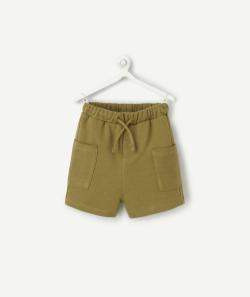 Bermuda bébé garçon en coton bio vert kaki - 18 M