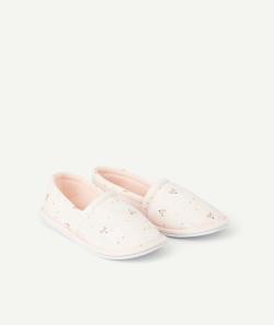 Chaussons fille rose pâle imprimé lamas - 26-27