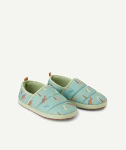 Chaussons garçon vert imprimé dinosaures - 34-35