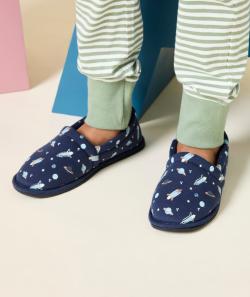 Chaussons garçon bleues et imprimés thème planète - 28-29