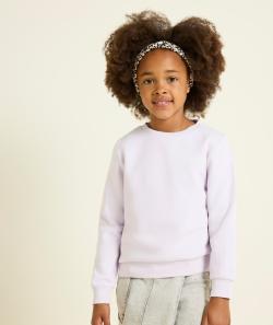 Sweat fille lilas avec message brodé blanc - 4 A