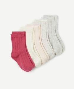 Lot de 5 chaussettes bébé fille en coton bio - 18-20