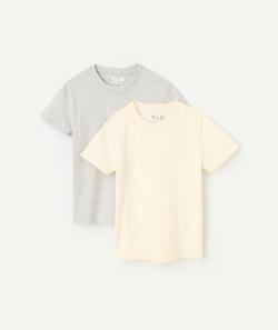 Lot de 2 maillot de corps garçon en coton bio gris et écru - 3 A