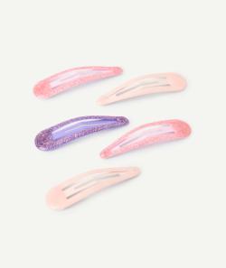 Lot de 5 barrettes fille rose et violet pailleté - TU